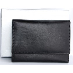 Černá klasická peněženka z pevné pravé kůže