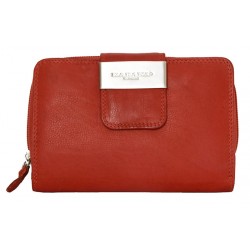 Červená prostorná kožená peněženka Kabana