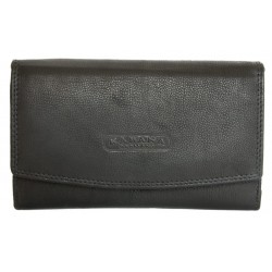 Černá kožená peněženka orientovaná jako oboustranná