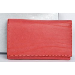 Jasně oranžovorůžová italská kožená peněženka 