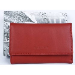Červená kožená peněženka Barberini's z kvalitní příjemné kůže