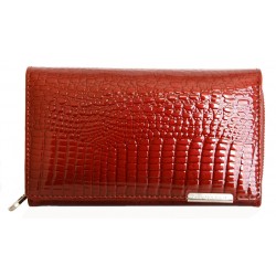 Luxusní červená kožená fóliovaná peněženka Jennifer Jones