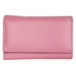 Luxusní jemně růžová kožená peněženka HMT