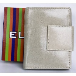 Kožená béžová, leskle fóliovaná peněženka Ellini