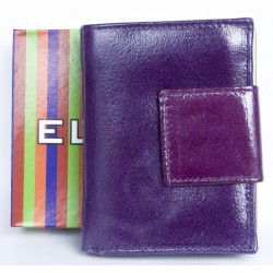 Kožená fialová, leskle fóliovaná peněženka Ellini