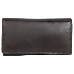 Tmavě hnědá klasická kvalitní kožená peněženka HMT