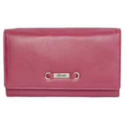 Růžová velmi příjemná kvalitní kožená peněženka HMT
