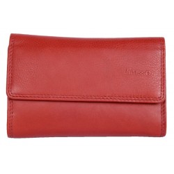 Jasně červená kožená peněženka Picasso s praktickým uspořádáním