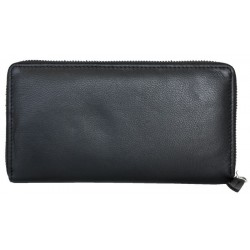 Černá peněženka celá na zip z měkké kůže