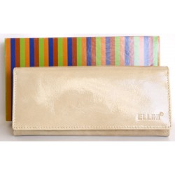 Béžová kožená fóliovaná odolná peněženka Ellini