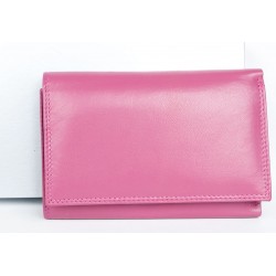 Růžová kožená peněženka Corsi z měkké kůže