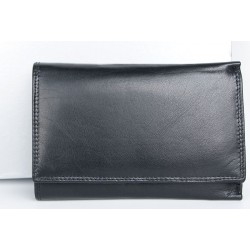 Černá kožená peněženka Corsi z měkké kůže