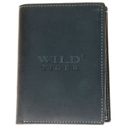 Kožená peněženka Wild Tiger tmavě šedá téměř černá 