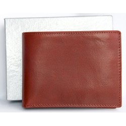 Pánská italská velmi kvalitní červená kožená peněženka 