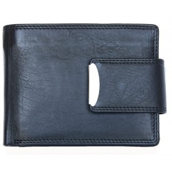 Černá pánská kvalitní kožená peněženka HMT s přezkou