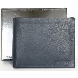 Kožená šedomodrá peněženka Azzaro z příjemné měkké kůže