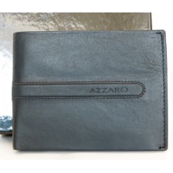 Pánská kvalitní kožená šedomodrá rozkládací peněženka Azzaro