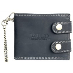 Kožená peněženka Wild s 50 cm dlouhým řetězem a karabinou