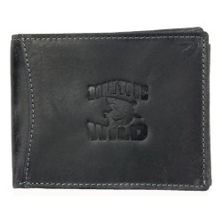 Kožená peněženka Always Wild z velmi tmavé šedé pevné kůže se žralokem